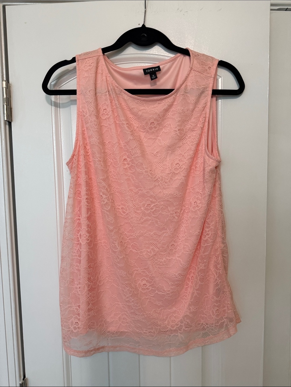 torrid Soft Pink Lace Tank with Scoop Neck